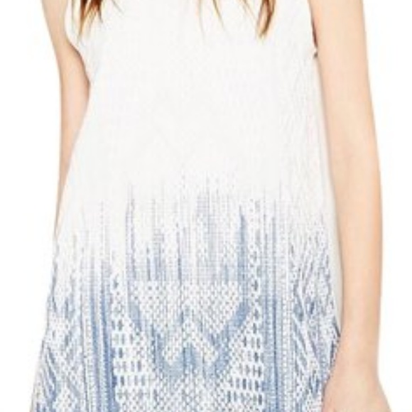 Zara White/Blue Two-tone Short Casual Dress (M) - Picture 6 of 7